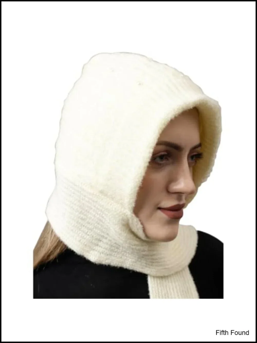 Acro Wool Unisex Winter Beanie Hat with Attached Neck Warmer Scarf Fleece Lined